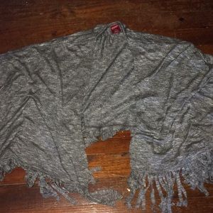Grey fringy cardigan